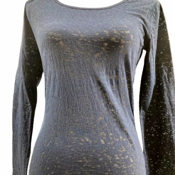 Mudd Navy Blue (Juniors) Sheer L/S Top Medium - Picture 3 of 8
